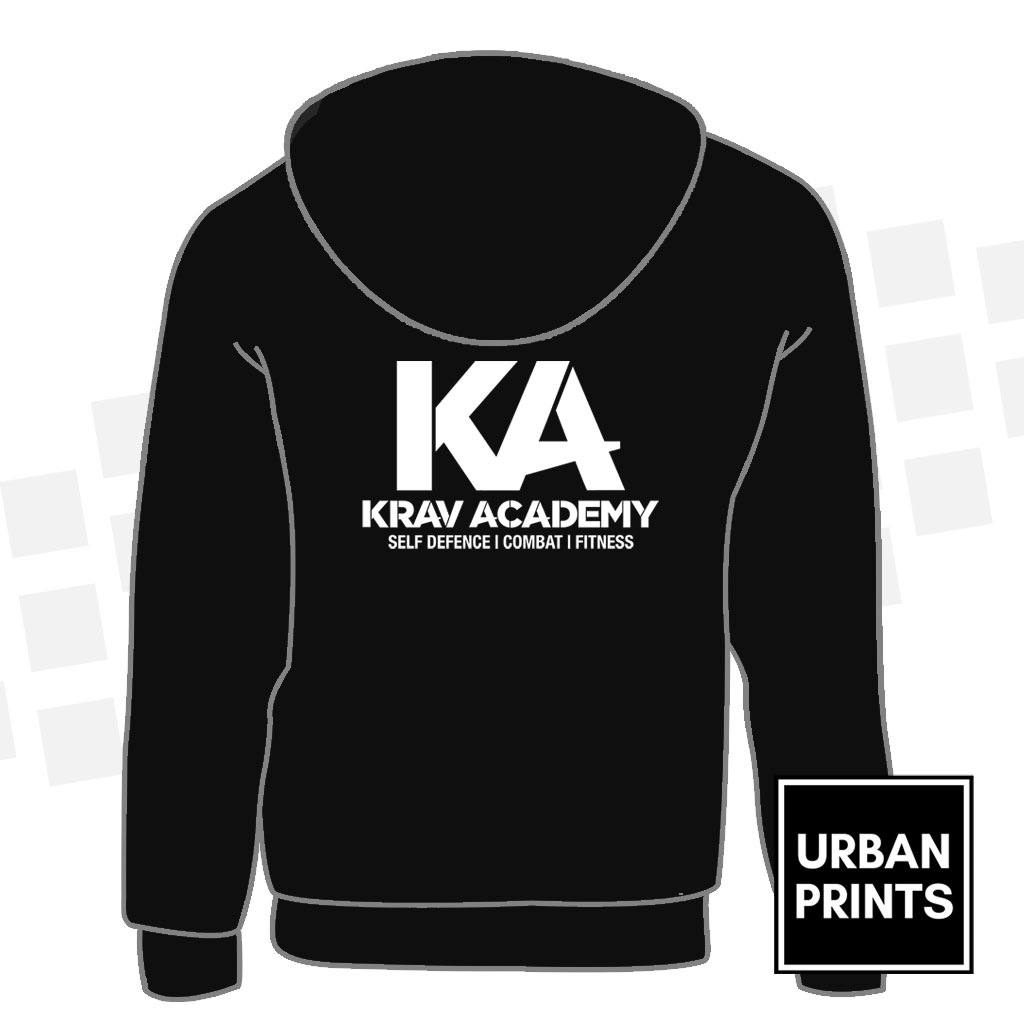 Krav Academy black kids zip up hoodie