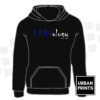 Kravology blue and white logo printed hoodie