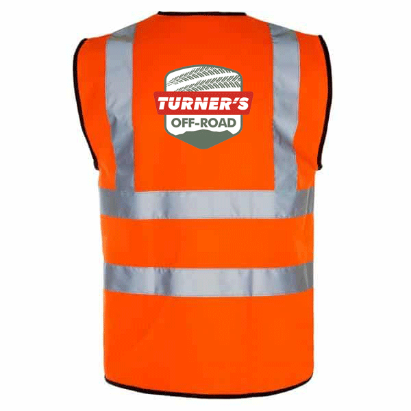 turners off road hi vis vest orange