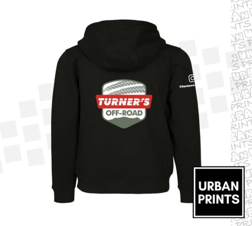 Turners Off Road black zip up hoodie