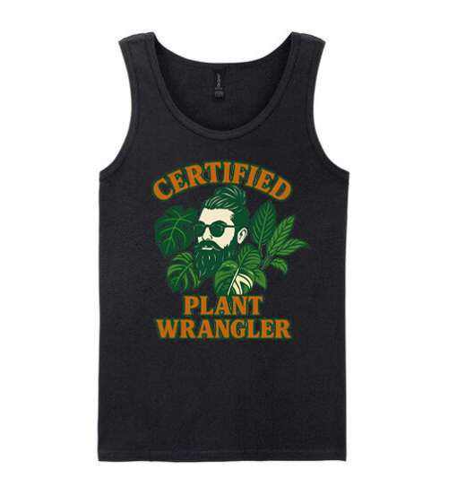 Black Vest with Certified Plant Wrangler Design on Front