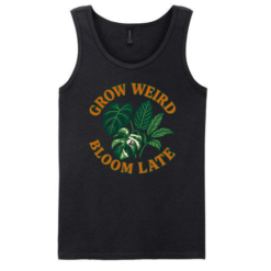 Black Vest with Grow Weird Bloom Late Design on Front