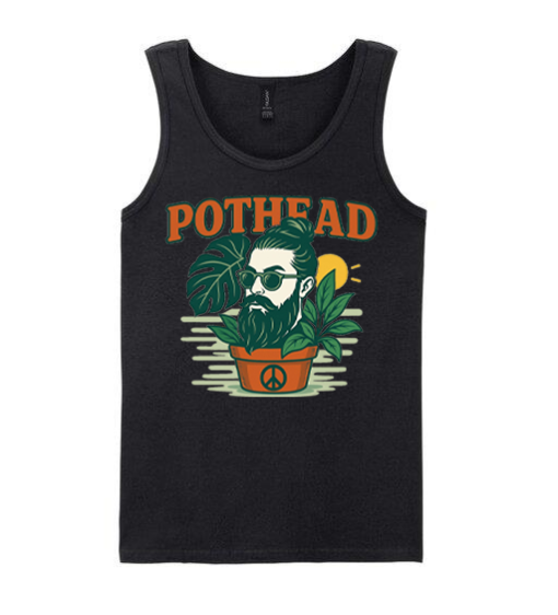 Black Vest with Pothead Design on Front
