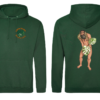 Forest Green Hoodie with Grow Weird design LHB and Jonny on Back Smaller