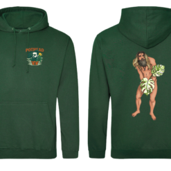 Forest Green Hoodie with Pothead design LHB and Jonny on Back Smaller