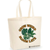 Natural Tote Bag with Grow Weird Bloom Late Design