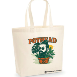Natural Tote Bag with Pothead Design