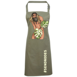Olive Apron with Pocket - Jonny send nodes design