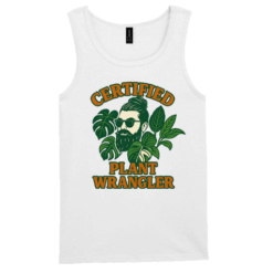 White Vest with Certified Plant Wrangler Design on Front