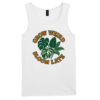 White Vest with Grow Weird Bloom Late Design on Front