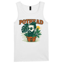 White Vest with Pothead Design on Front